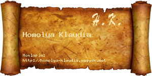 Homolya Klaudia névjegykártya