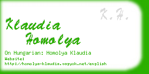 klaudia homolya business card